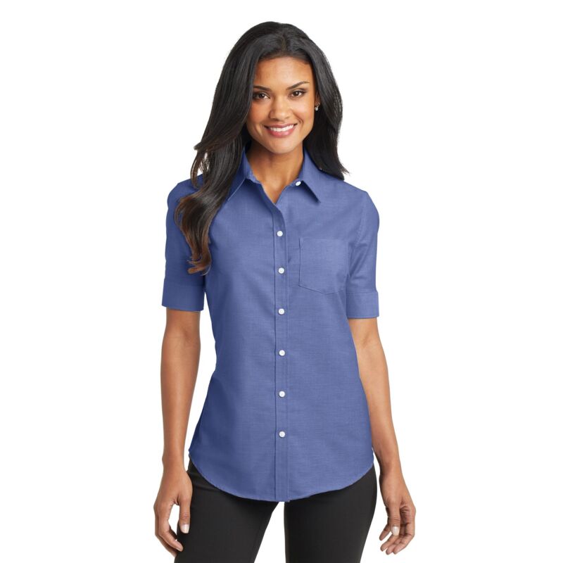 Ladies Short Sleeve SuperPro  Oxford Shirt Thumbnail